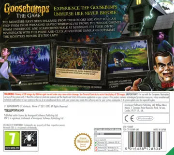 Goosebumps - The Game (Europe) box cover back